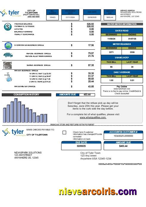 USA Tyler Technologies business utility bill
